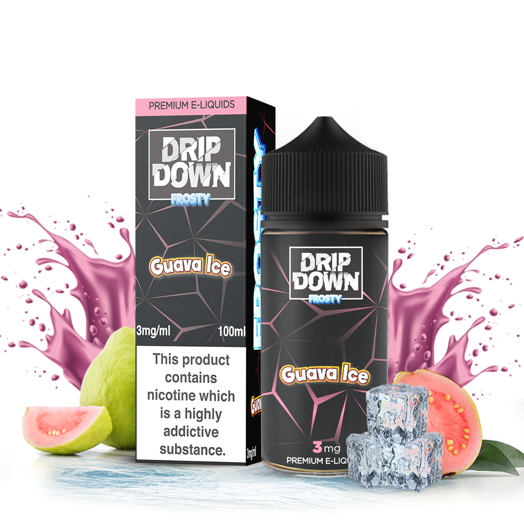 Drip Down Frosty Peach Ice 100ml (3mg) – PKR 2500 | Zaka Tobacco | Explore All Flavors