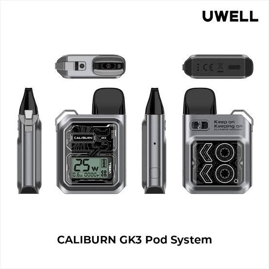 Uwell Caliburn GK3 Pod System Kit - 25W, 900mAh Battery, 6800 PKR | Zaka Tobacco