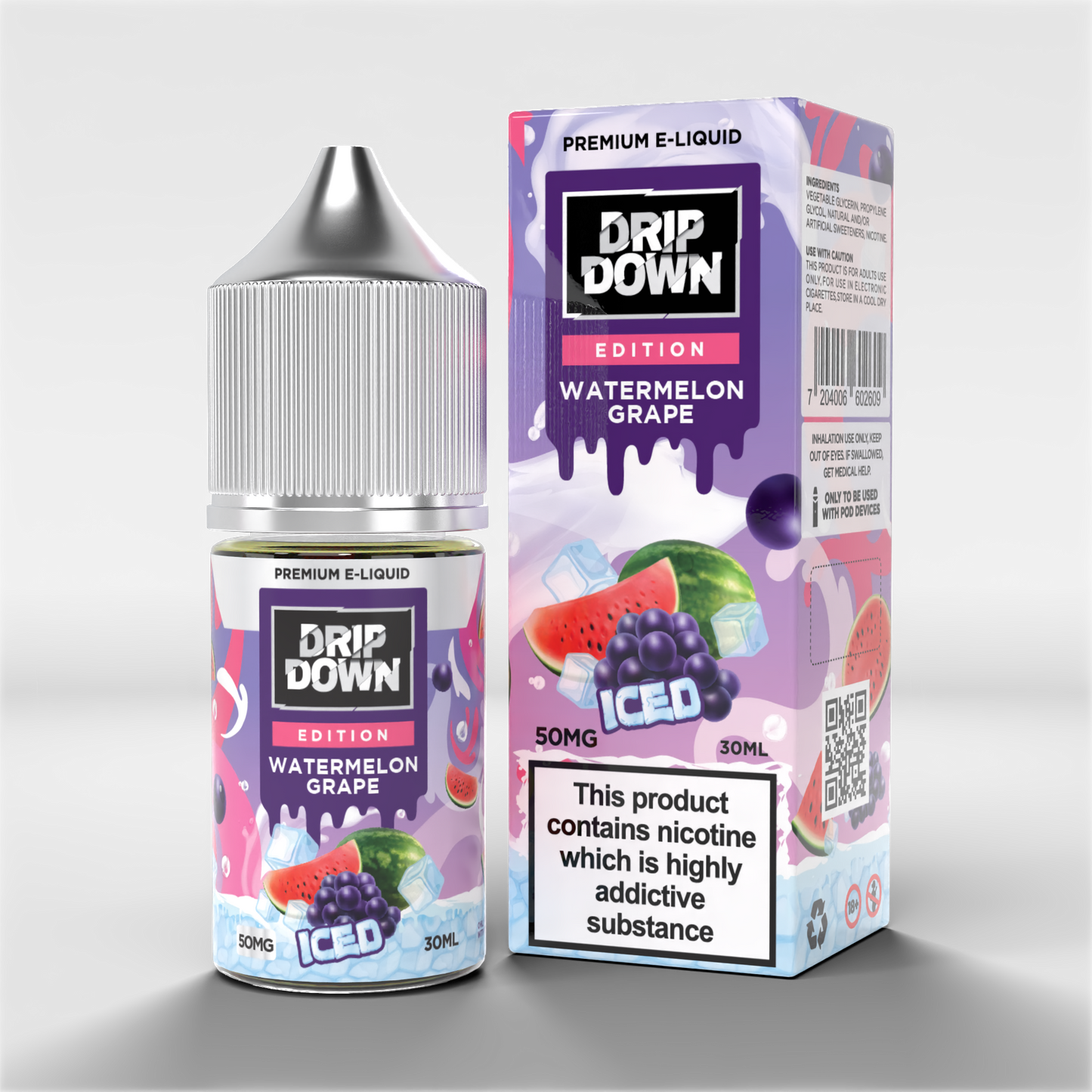 Drip Down Nicotine Salt Juices – 25mg & 50mg | Fruity & Icy Blends | PKR 2500 at Zaka Tobacco