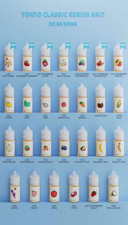 Tokyo Classic Series Nicotine Salt – 30ml Bottles, Premium Flavors, 20/30/50mg | Only 2600 PKR at Zaka Tobacco